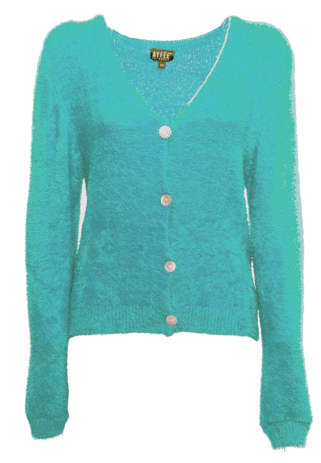 CARDIGAN PELLICCETTA C/BOTTONE GIOIELLO 2 TG 100% NYLON MADE IN ITALY